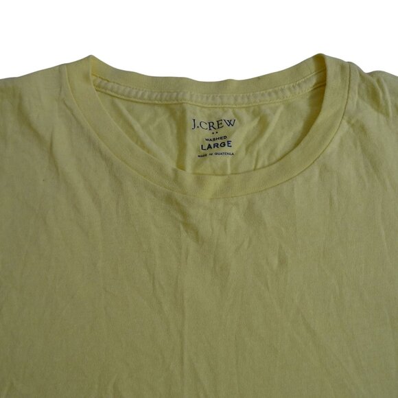J Crew Yellow Washed Cotton Crew Neck T-Shirt Men Size L Short Sleeve - Picture 2 of 10